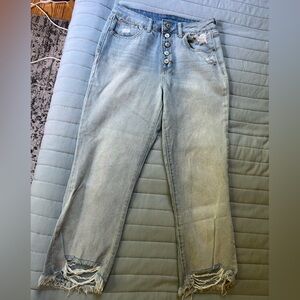 Rewash Distressed Jeans Light Wash Blue Denim 100% cotton